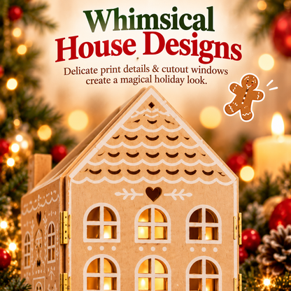 🎄🏠 Wooden Gingerbread House Decor – Bring Christmas Magic Home! ✨