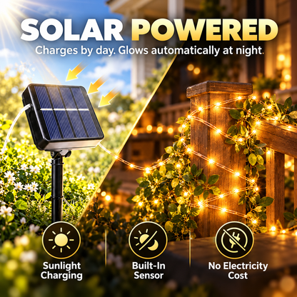 2-Pack Solar Fairy String Lights for Magical Outdoor Glow
