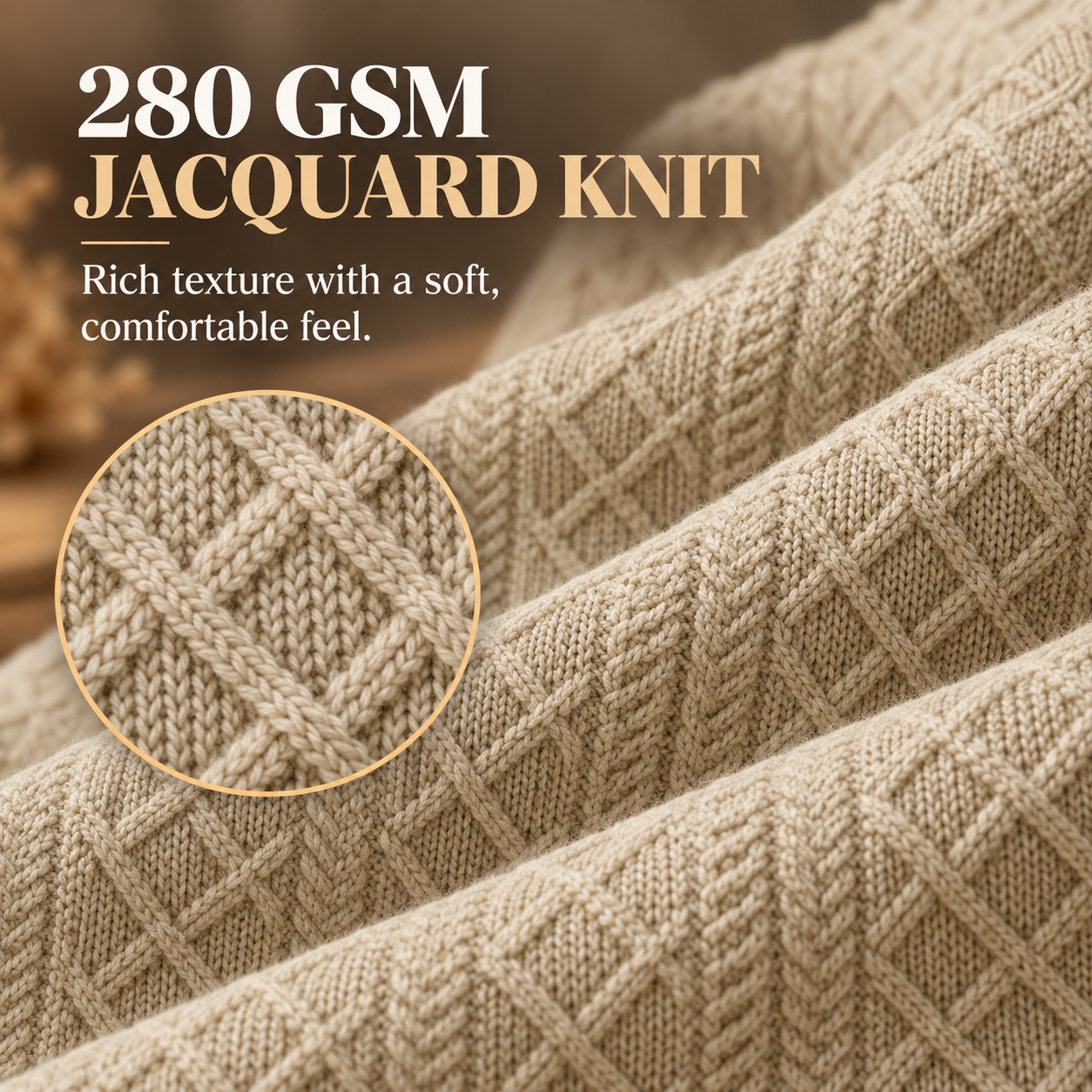 Men's Jacquard Stand Collar Pullover Sweater