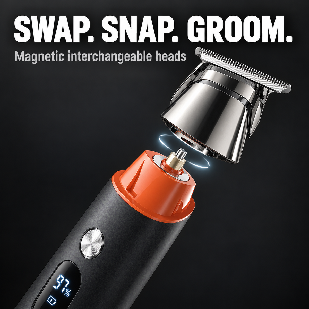 5-in-1 Men's Grooming Kit – Magnetic Heads, Precision Trimming & USB Rechargeable