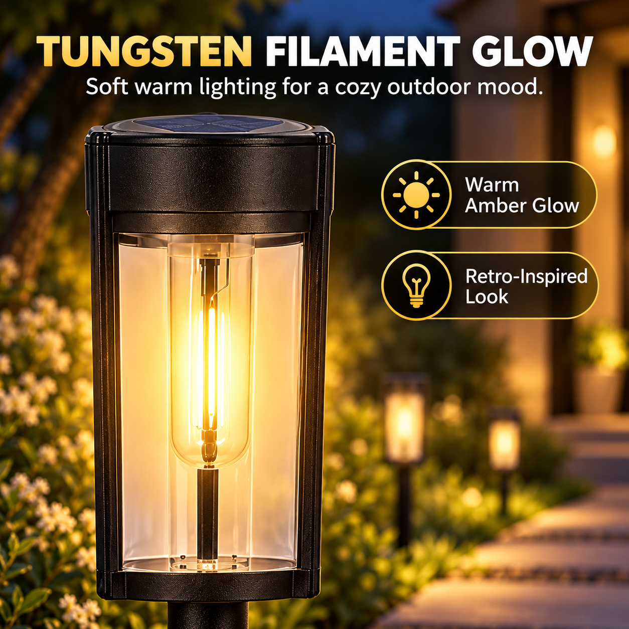 Solar LED Tungsten Filament Pathway & DIY Craft Light