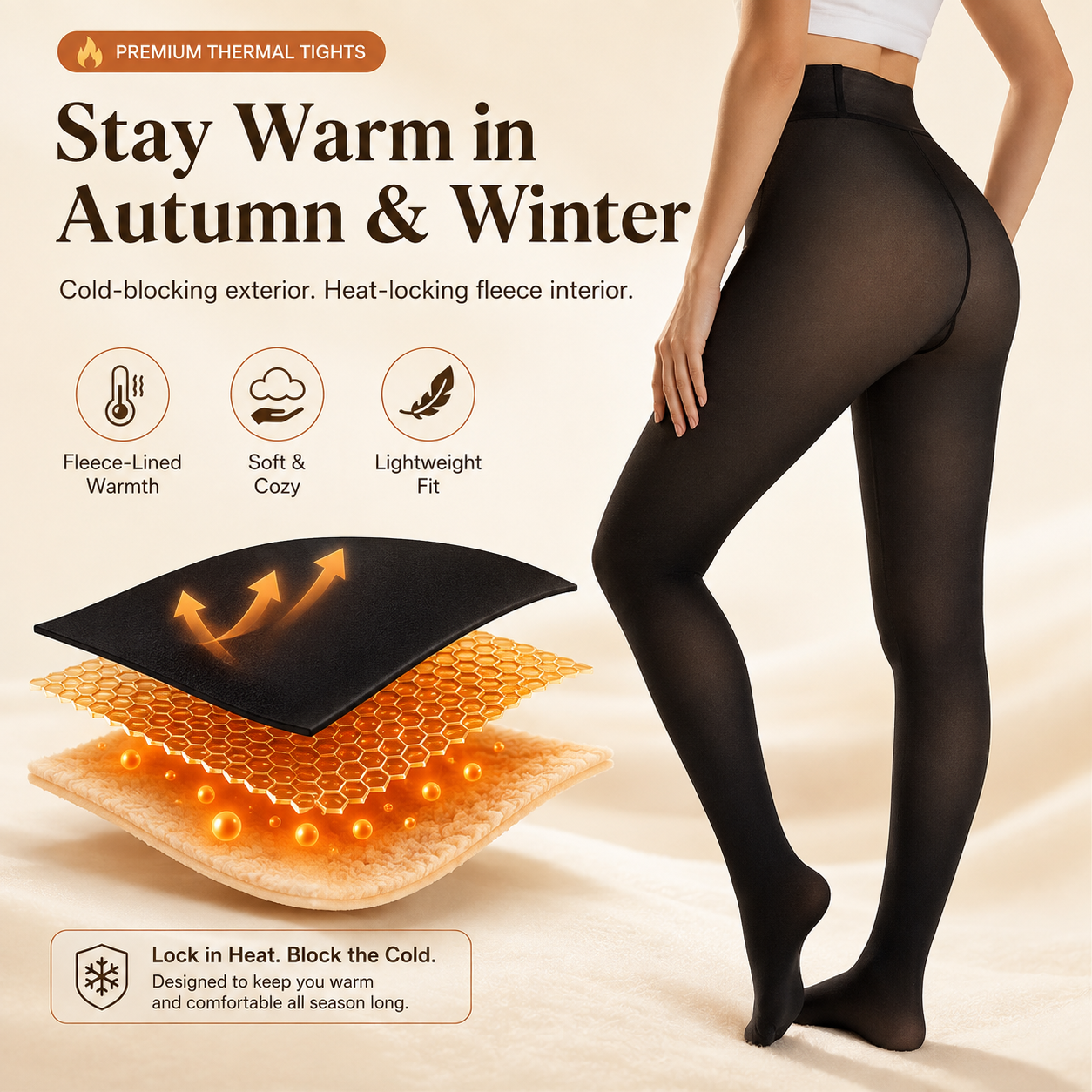 Ultra-Warm Fleece-Lined Fake-Sheer Tights | Flawless Winter Style