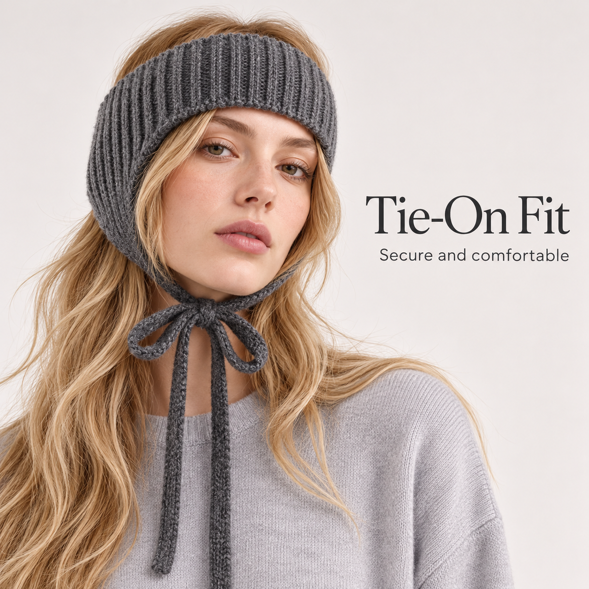 ❄️Women's Knit Ear Warmer Headband – Cap-Friendly Tie-On Design🧣