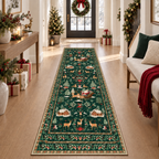 🎄Christmas Washable Runner Rug | Non-Slip Holiday Hallway & Kitchen Mat