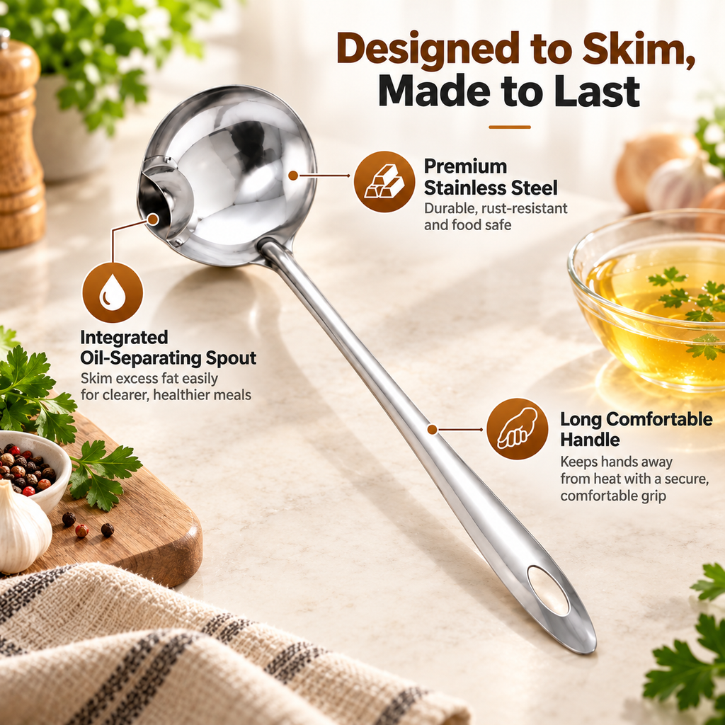 2-Pack Stainless Steel Oil Separator Ladle