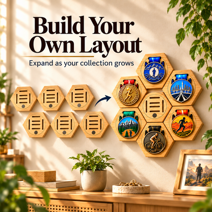 🏆✨No-Drill Wooden Medal Display Holder – Celebrate Every Achievement! 🎉