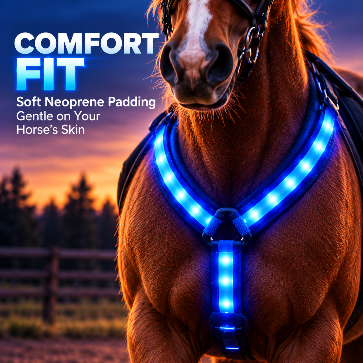 🐎LED Light-Up Horse Harness & Fiber-Optic Tail Accessory Set🌙