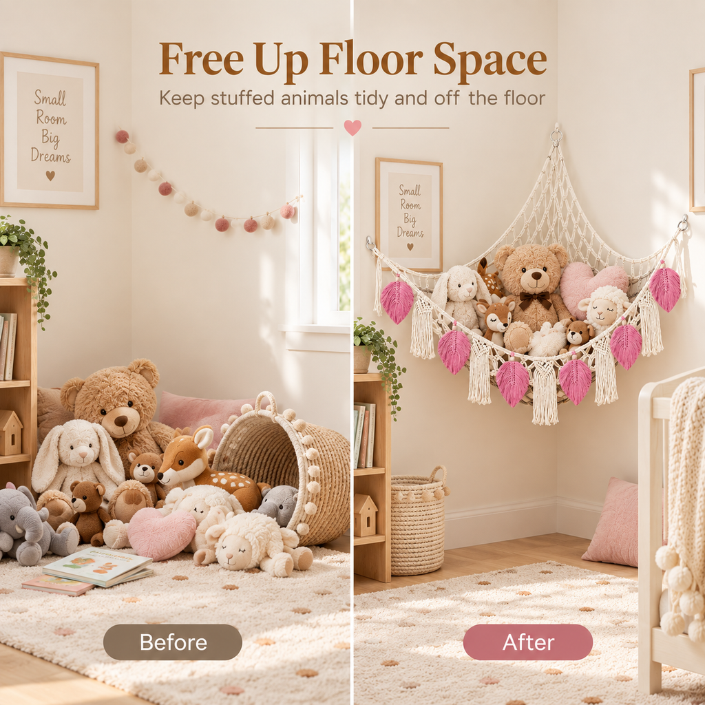 Boho Stuffed Animal Hammock – Cute Corner Storage
