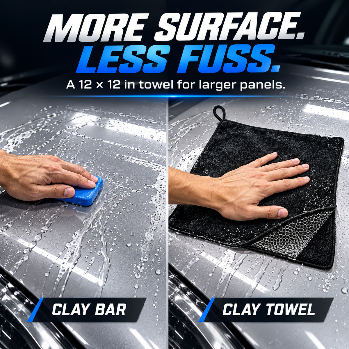 🚗The Faster Way to Clay:  Premium Polymer Clay Towel for a Mirror-Smooth Finish