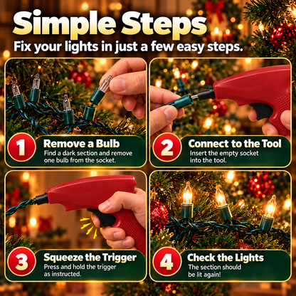 🎄Christmas Light Repair Tool – Quickly Fix Incandescent String Lights, Test Bulbs & Fuses💡
