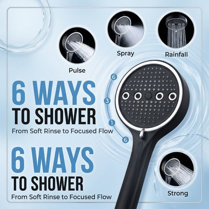 6-Mode High-Pressure Handheld Shower Head