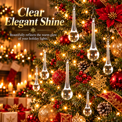 🎄50 PCS Crystal Teardrop Christmas Ornaments – Add Sparkle to Your Holidays!✨