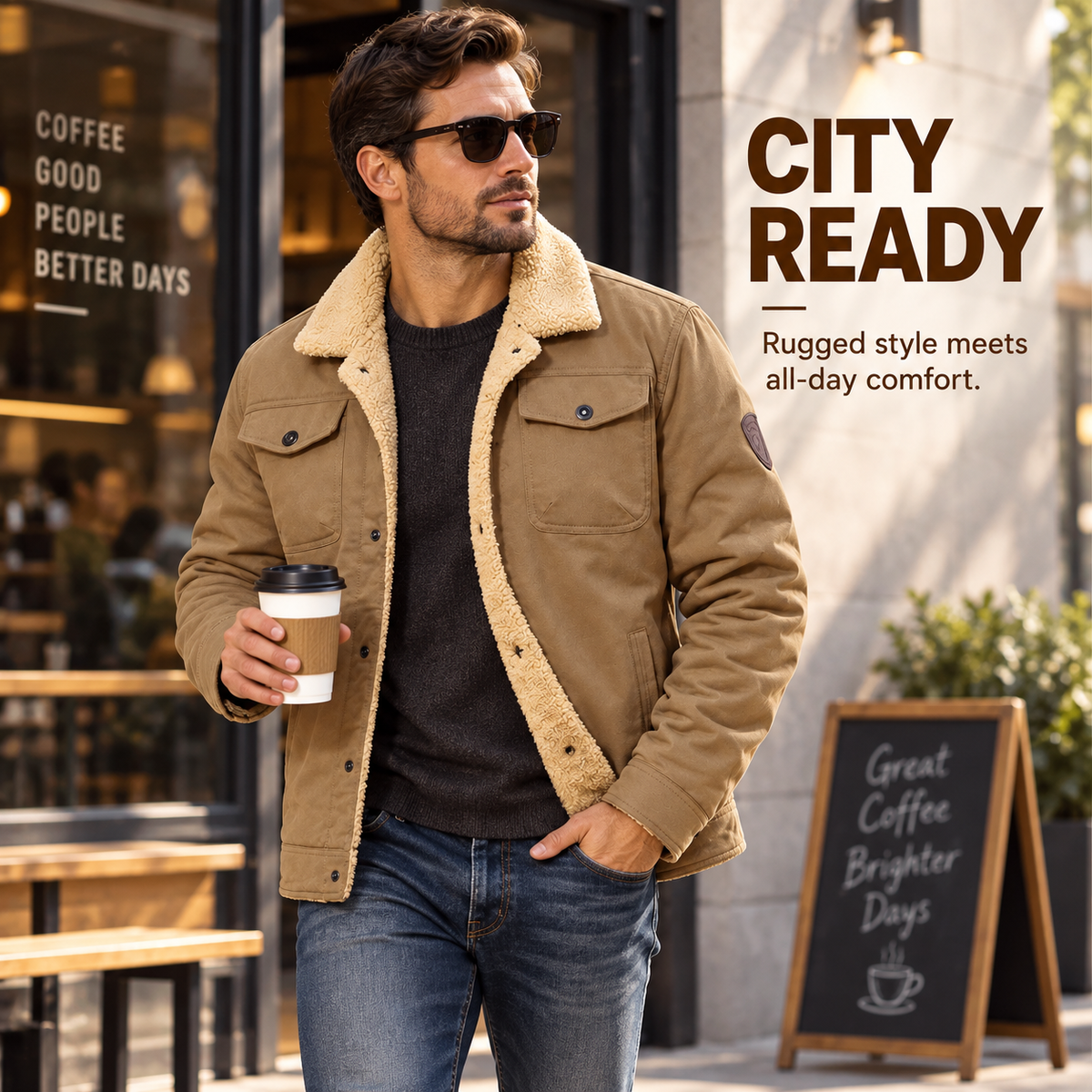 Men’s Sherpa-Lined Trucker Jacket