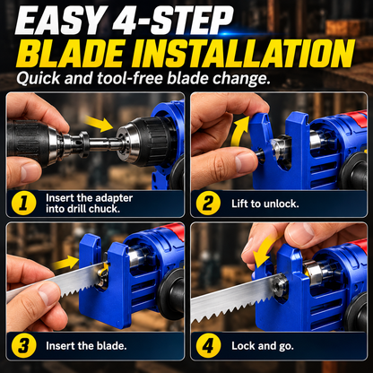 🔧 Drill to Reciprocating Saw Adapter – Turn Your Drill Into a Power Saw! 🪚