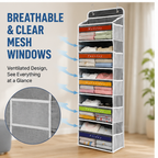 6-Tier Hanging Closet Organizer Over The Door Wardrobe Storage with Clear Card Slot