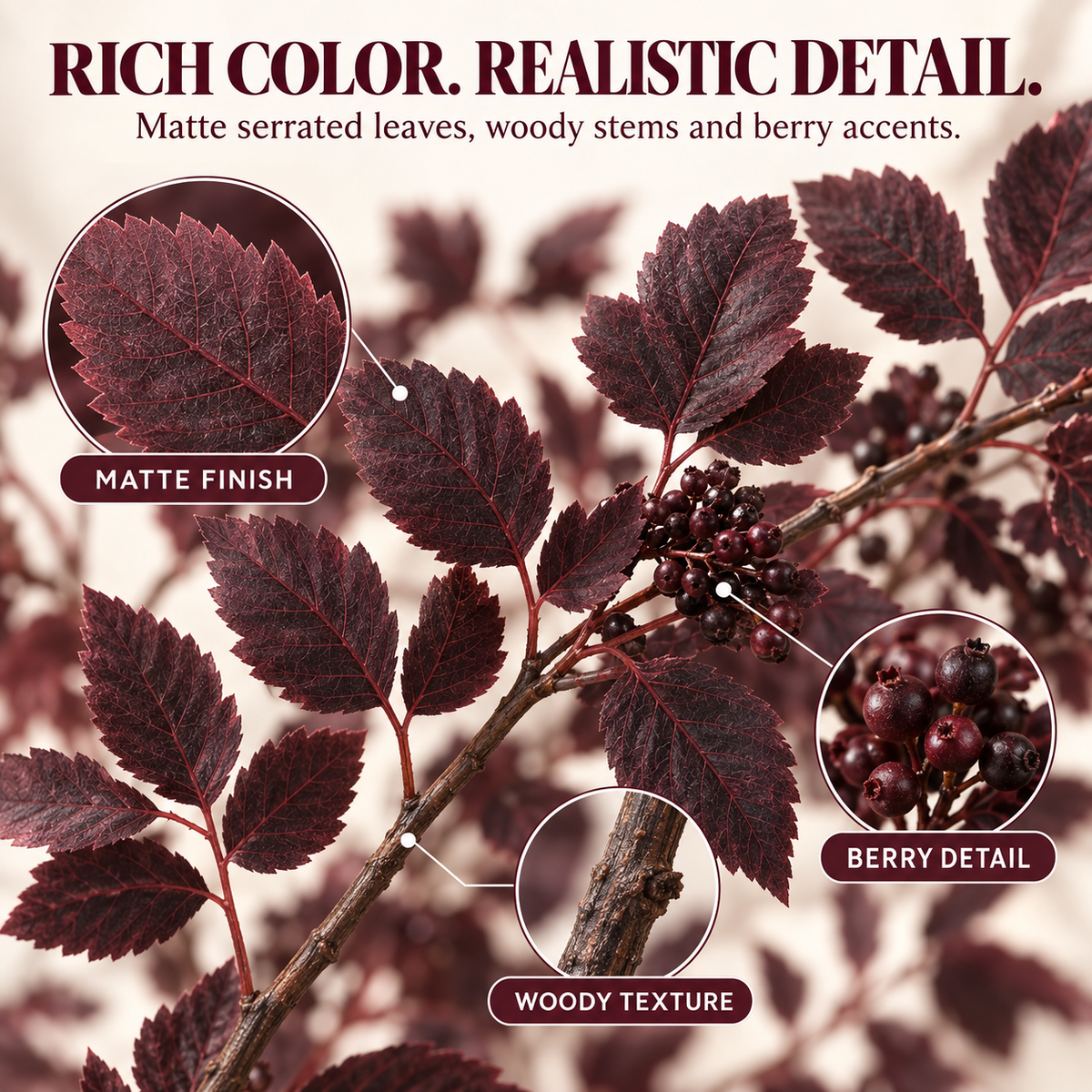 24-Inch Artificial Cimicifuga Plant with Realistic Silk Leaves and a Lifelike Touch
