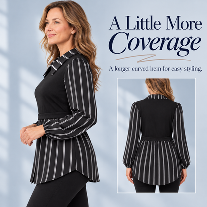 Women’s Layered-Look Collared Tunic – Effortless Everyday Style