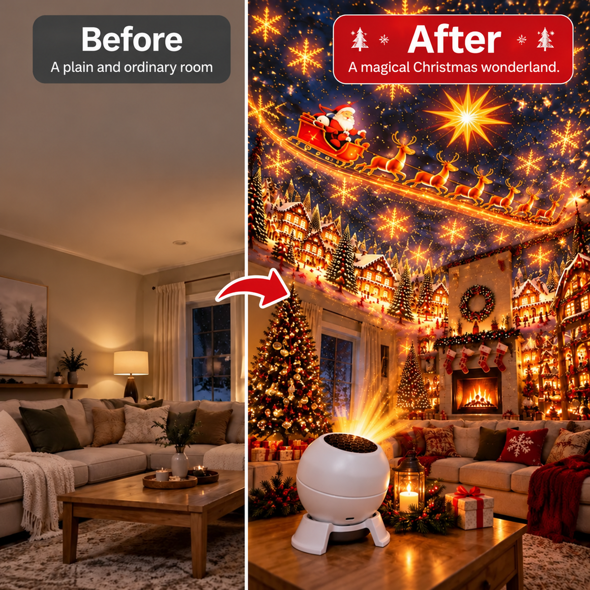 ⭐ Turn Any Room Into a Christmas Wonderland – Holiday Projection Night Light