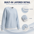 Effortless Casual Style: Women's Relaxed Layered Crewneck Sweatshirt Everyday Top