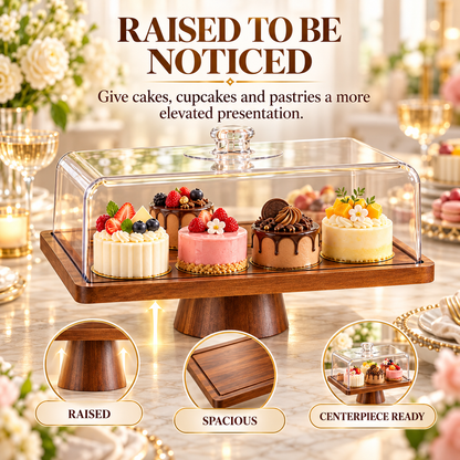 2-in-1 Wooden Dessert & Charcuterie Serving Stand