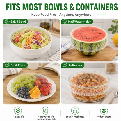 🔥100Pcs Versatile Stretch-to-Fit Disposable Food Covers Fresh Keeping Bags
