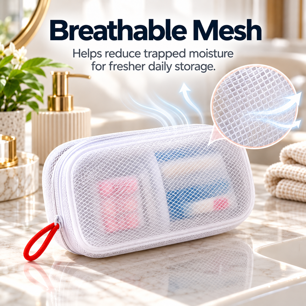 Portable Multi-Compartment Travel Organizer Bag for Toiletries, Medicine & Daily Essentials