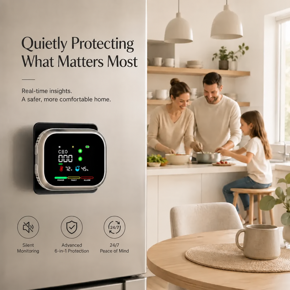 6-in-1 Battery Rotable Air Safety Monitor