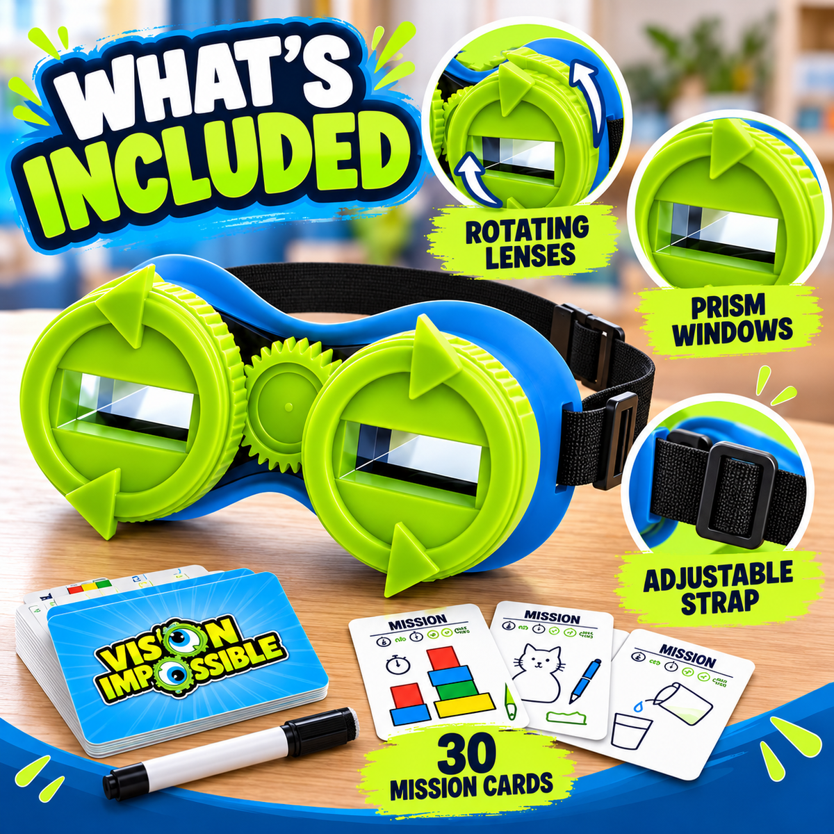 Upside-Down Vision Challenge Game with Reversing Goggles