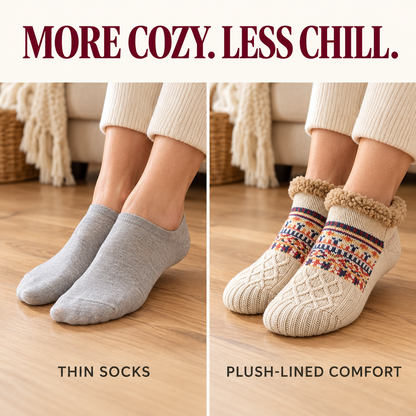 Cozy Non-Slip Slipper Socks – Ultra-Soft Fleece Lining & Stretchy Comfort