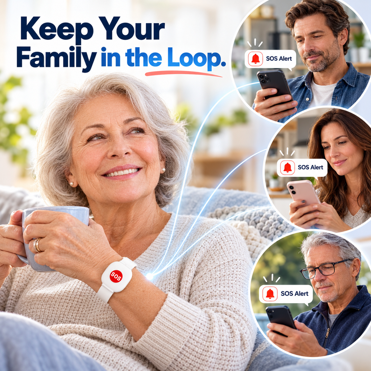 ⚡ One-Touch SOS Safety Watch – Instant Wi-Fi Alerts to Family Phones | Rechargeable & Waterproof Design