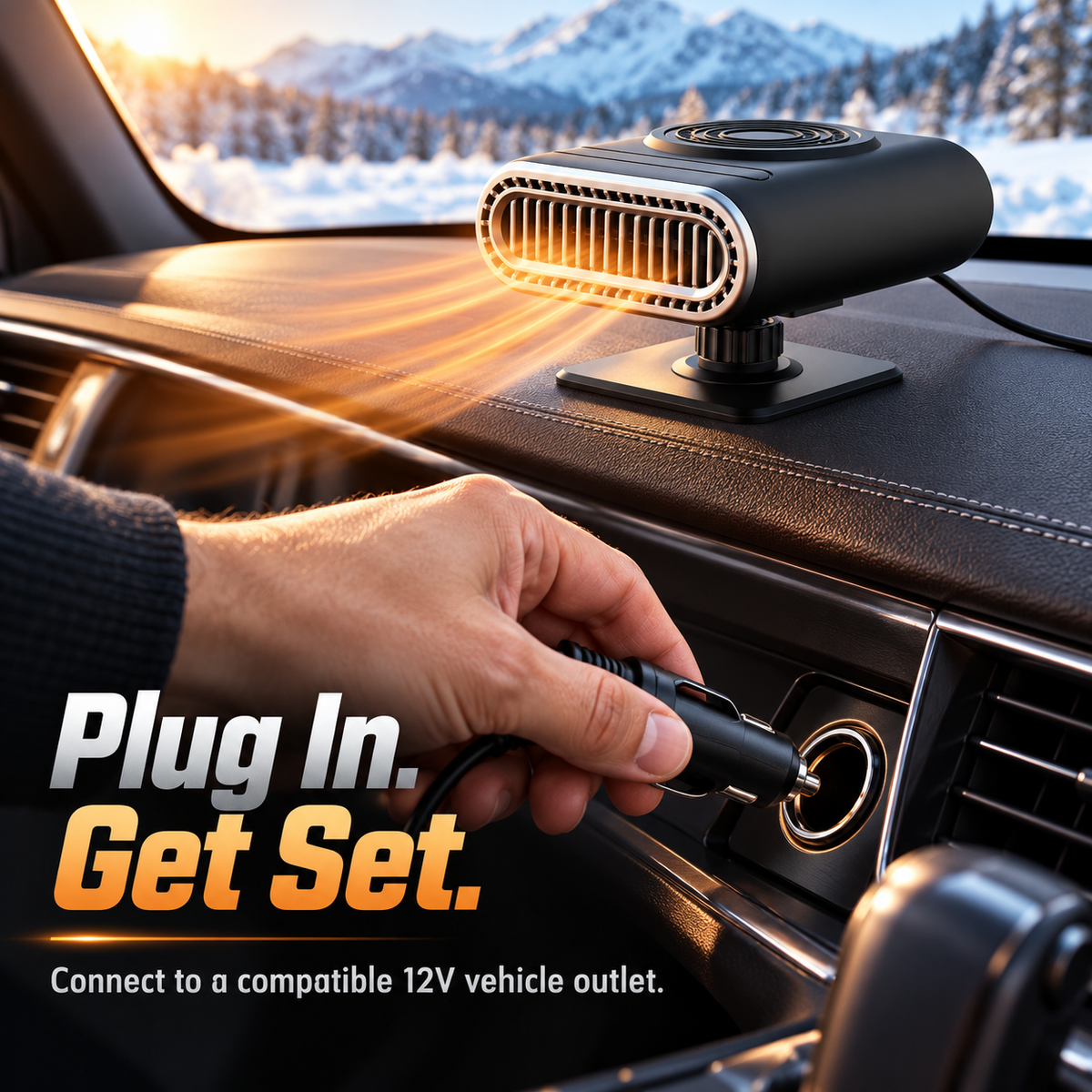 🚗 12V Portable Car Heater & Windshield Defogger – Adjustable Airflow, Heat & Fan Modes for Compatible Cars & Trucks