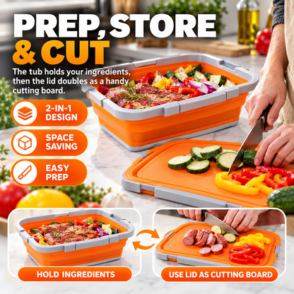 Collapsible 2-in-1 BBQ Prep & Storage Tub