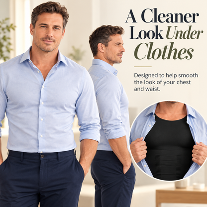 🔥 Men's Tummy Control Shapewear Shirt – Slimming Compression Top for Everyday Wear