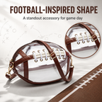 Football-Shaped Clear Crossbody Bag