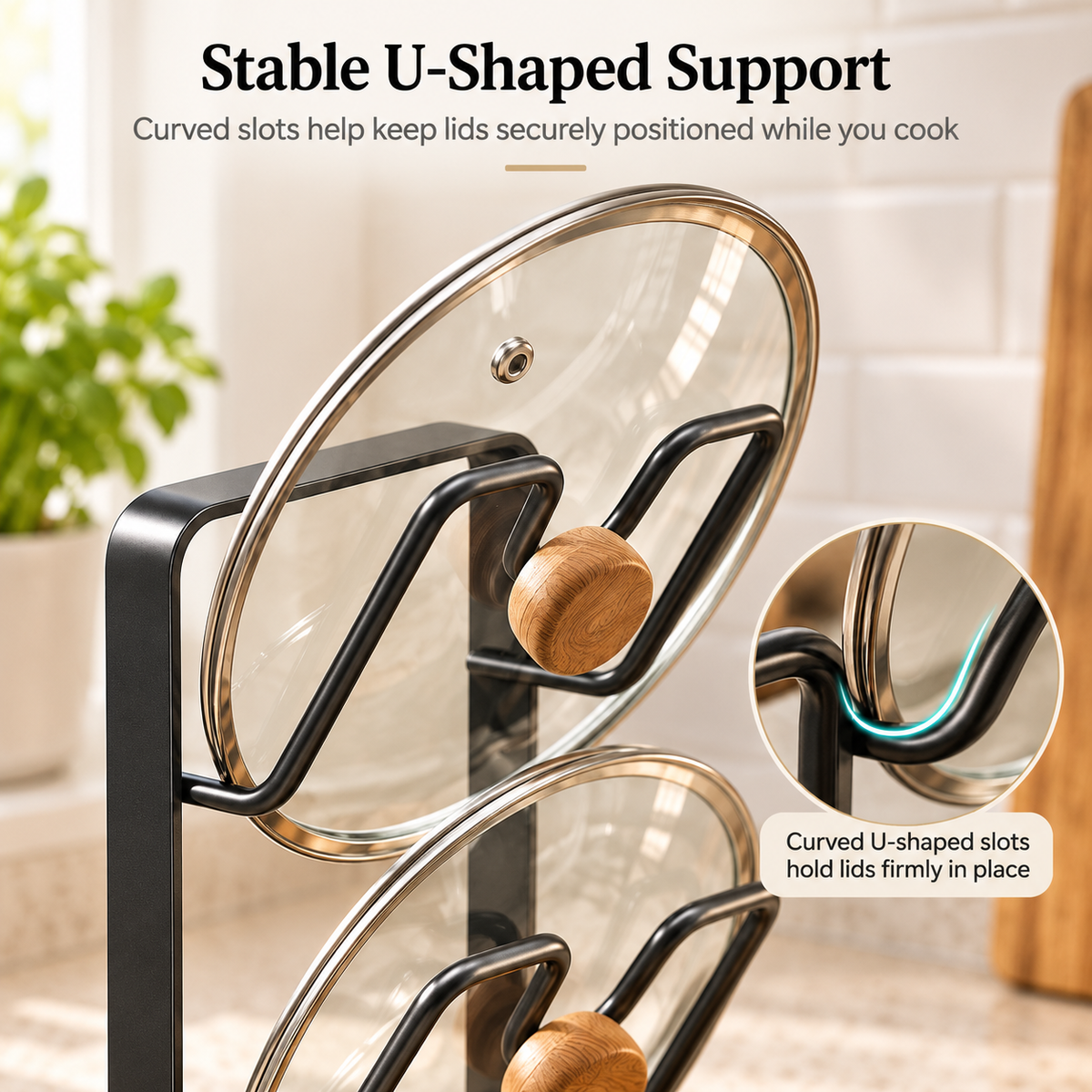Countertop Pot Lid & Utensil Organizer