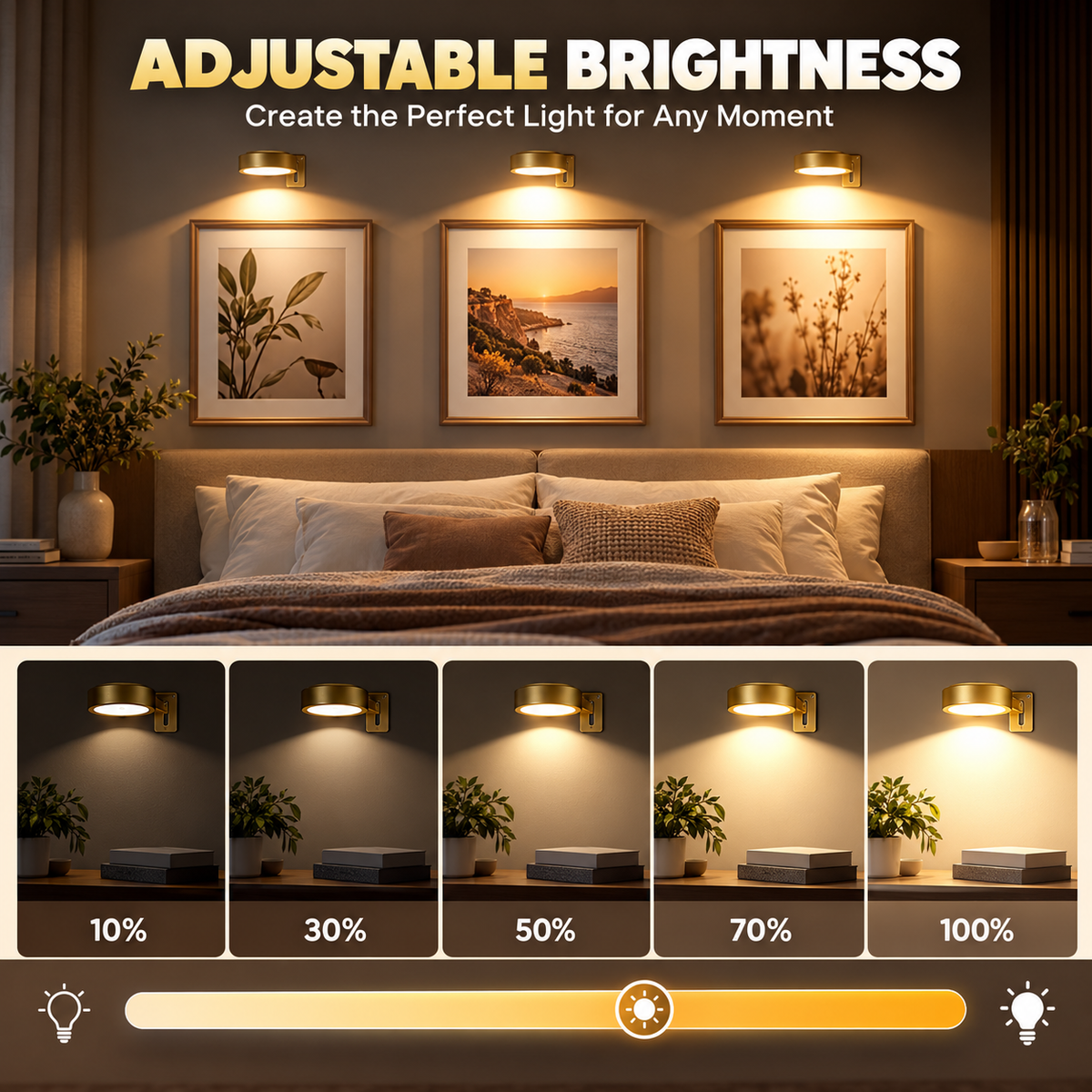 🖼️ Wireless Rechargeable Art & Frame Lights with Remote (Set of 3)