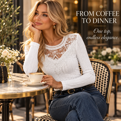 Women's Elegant Lace-Trim Top