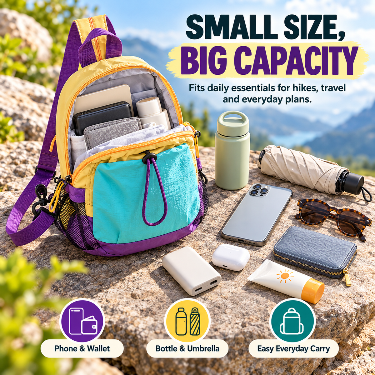 Lightweight Outdoor Mini Backpack – Compact, Splash-Resistant & Ready for Every Adventure