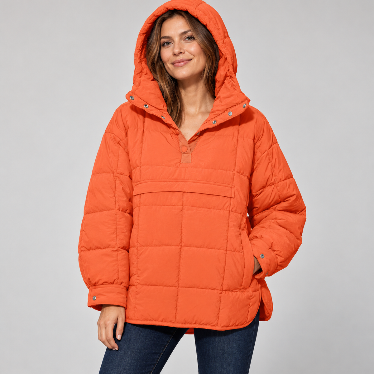 Tanming Women's Lightweight Quilted Hooded Anorak Jacket