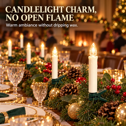 Flameless Clip-On Candle Lights with Remote — 10/20 Pack Holiday Set