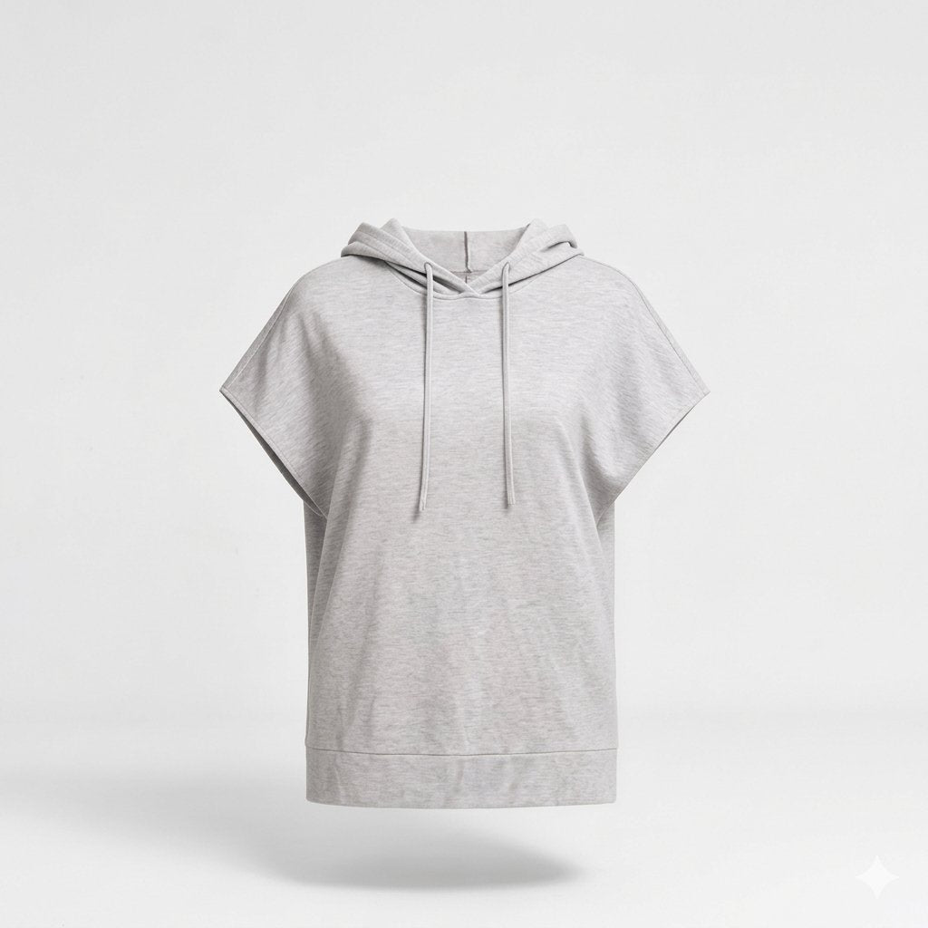 Women's Gray Basic Hoodie Top