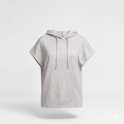 Women's Gray Basic Hoodie Top
