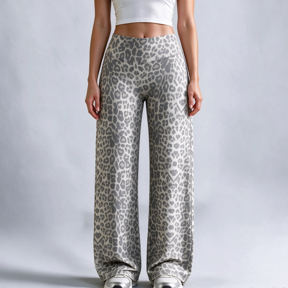 🐆 Women's Leopard Print Wide-Leg Pants ✨ – High Waist & Relaxed Fit