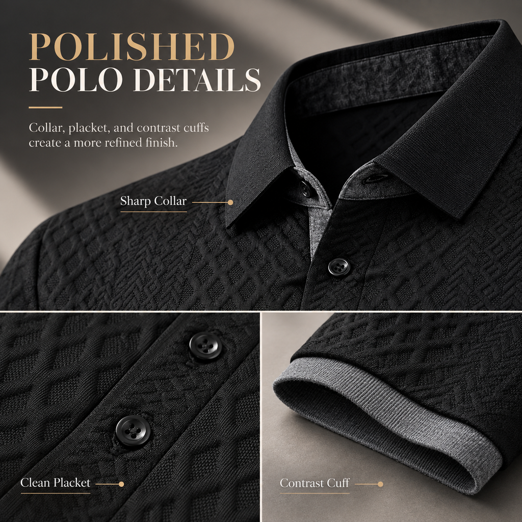 Men's Tailored-Fit Premium Textured Polo