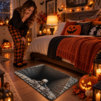 💀 3D Halloween Rug, Spooky Optical Illusion Skeleton Rug🎃
