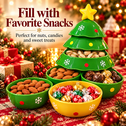 🎄Christmas Tree Snack Serving Set – Stackable Holiday Candy & Treat Bowls🍪