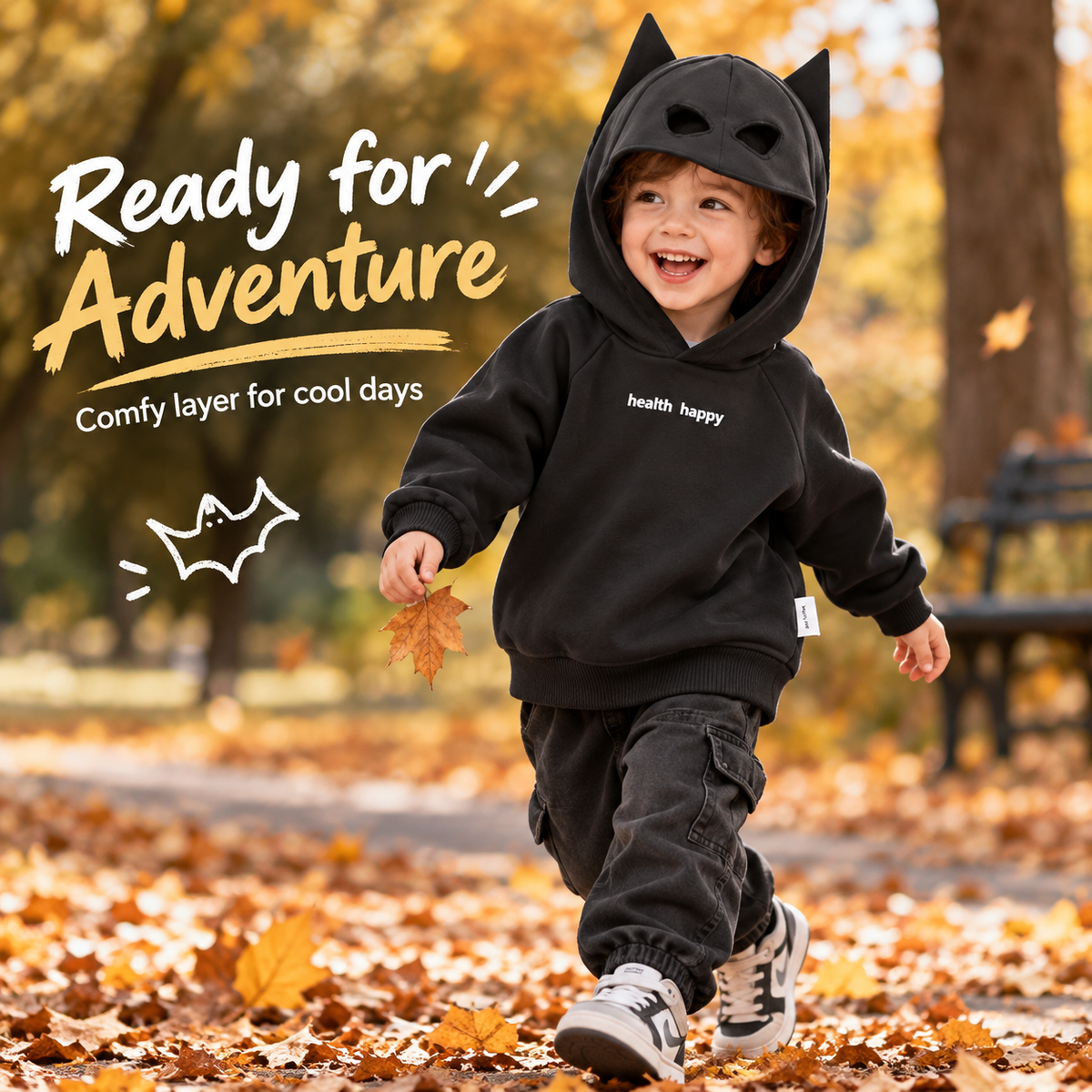 Kids' Bat Ear Hoodie