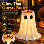 Glowing Ghost Candy Holder Lights Up Trick-or-Treat Night