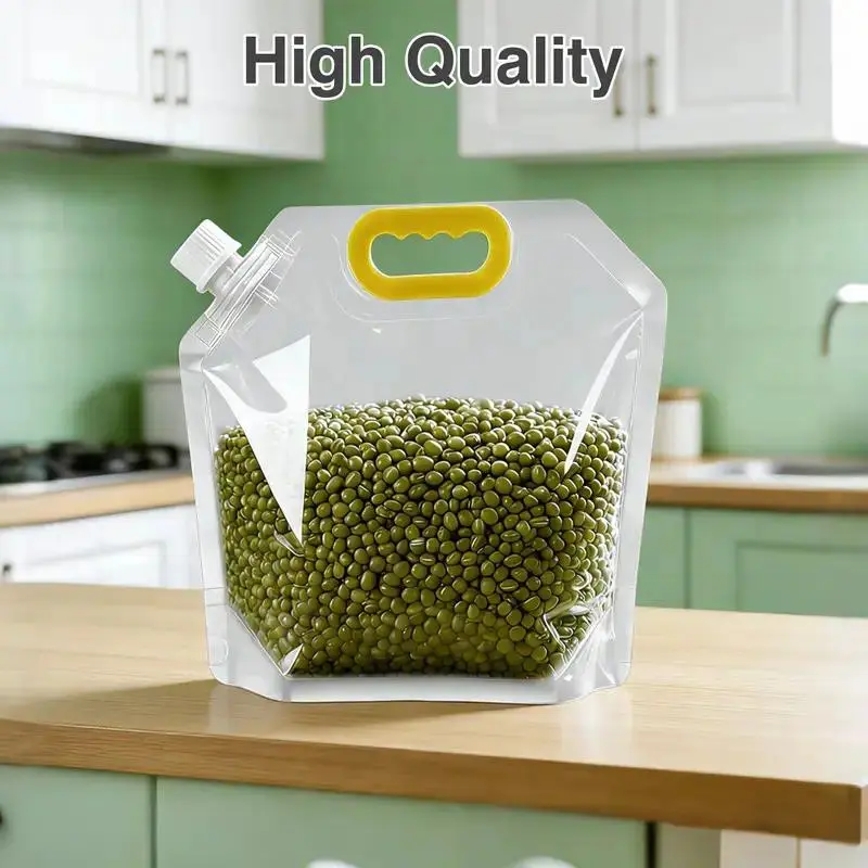 5pcs/pack Grain Sealed Bags,Transparent Food Storage Bags,Moisture-Proof and Pest-Resistant