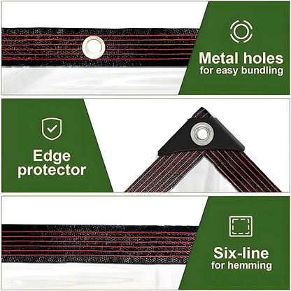 All-Weather Clear Heavy-Duty Outdoor Tarp (7x10 FT) – Tear-Resistant Transparent PE Cover with Reinforced Grommets
